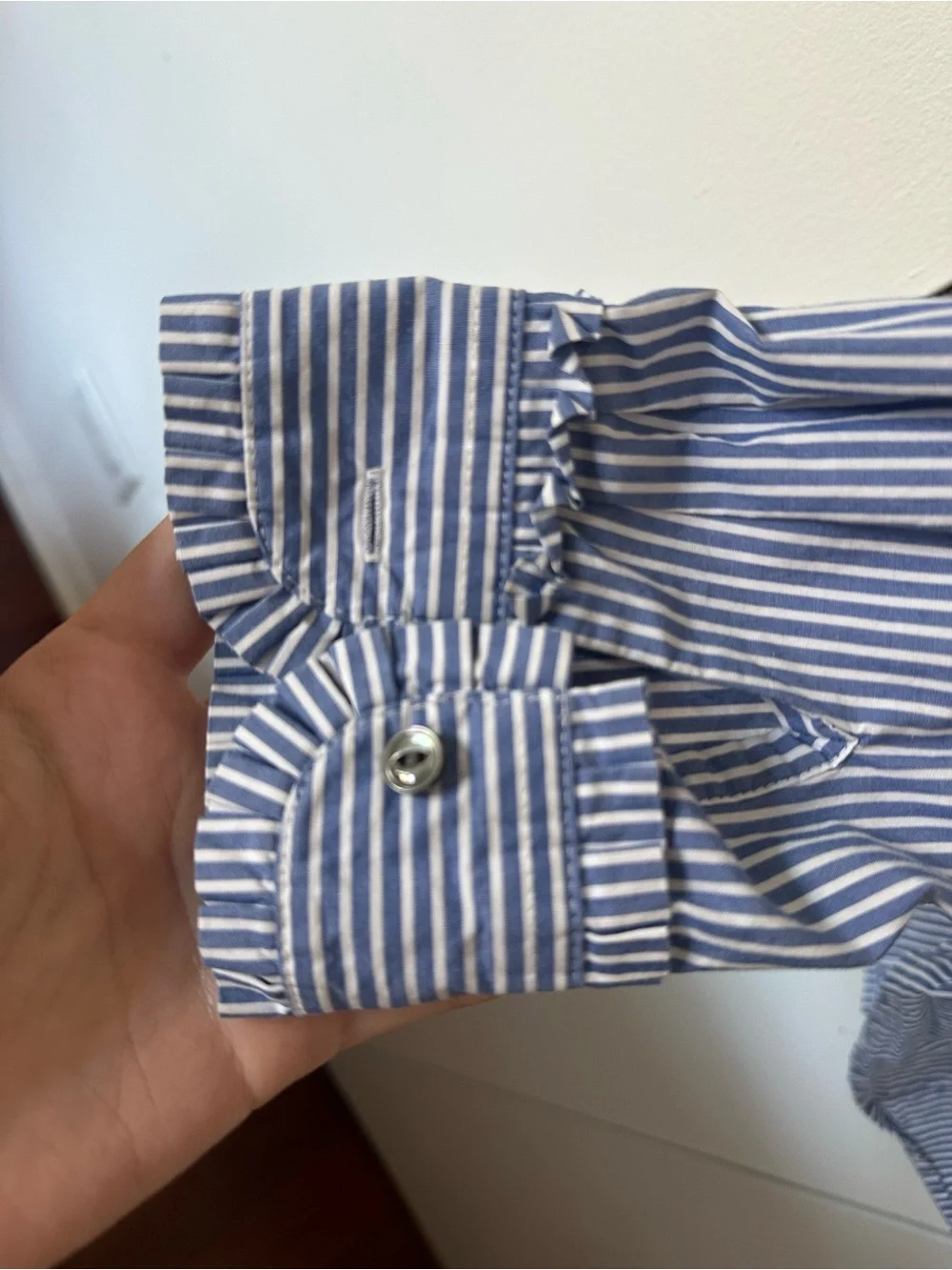 J. Crew Womens Blue White Striped Button-Down Shirt